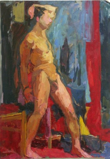 Peinture intitulée "NU ROUGE" par Olga Richir, Œuvre d'art originale