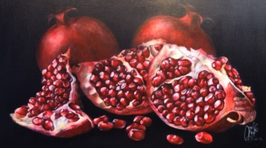 Картина под названием "Pomegranates" - Olga Rozova, Подлинное произведение искусства, Аэрограф