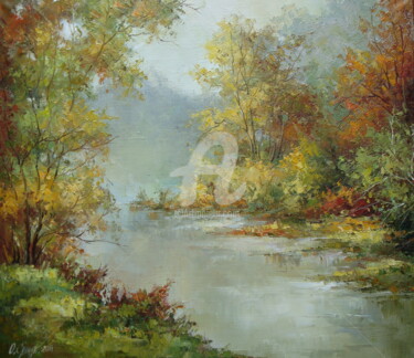 Painting titled "Осень" by Olga Samchuk, Original Artwork, Oil