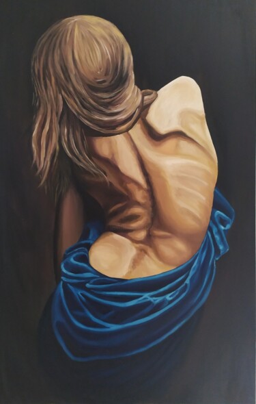 Painting titled "Sexy back-2" by Olga Sarukhanova, Original Artwork, Oil Mounted on Wood Stretcher frame
