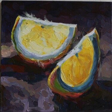 Картина под названием "Lemon" - Olga Sarukhanova, Подлинное произведение искусства, Масло Установлен на Деревянная рама для…