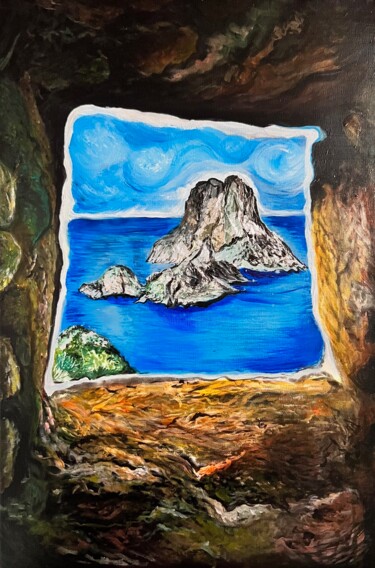 Schilderij getiteld "Mysterious Es-vedra" door Olga Serebryanskaya, Origineel Kunstwerk, Acryl