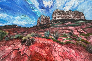 Painting titled "Terracotta Sedona" by Olga Serebryanskaya, Original Artwork, Acrylic