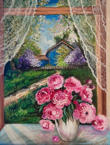 Pintura intitulada "Childhood home" por Olga Serebryanskaya, Obras de arte originais, Acrílico