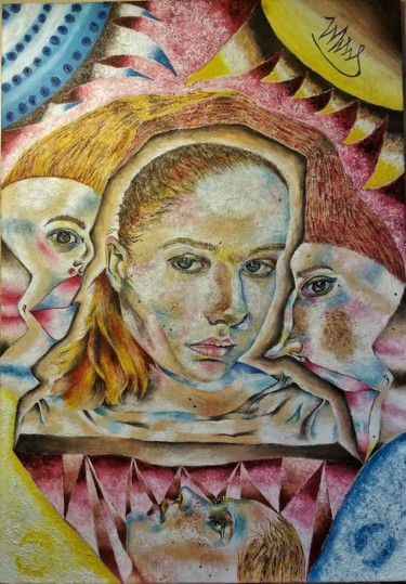 Painting titled "автопортрет" by Mshtyka, Original Artwork, Oil