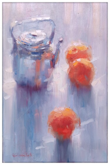 Peinture intitulée "Arancione" par Olga Silivanchyk, Œuvre d'art originale, Huile