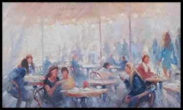 Painting titled "All'aperto" by Olga Silivanchyk, Original Artwork, Oil