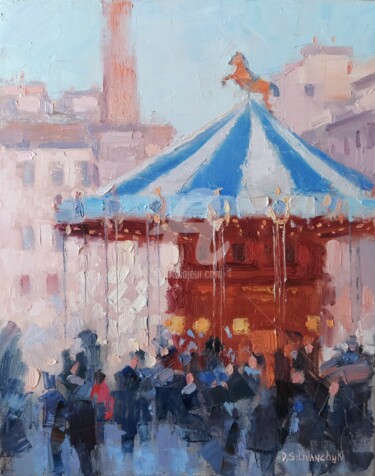 Painting titled "Piazza Navona" by Olga Silivanchyk, Original Artwork, Oil