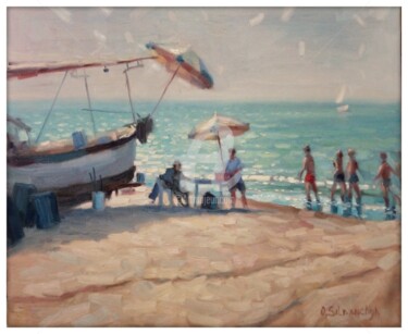 Malerei mit dem Titel "Vita sulla riva" von Olga Silivanchyk, Original-Kunstwerk, Öl