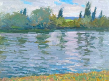 Картина под названием "Seine" - Olga Silivanchyk, Подлинное произведение искусства, Масло Установлен на Деревянная рама для…