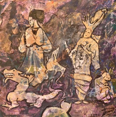 Painting titled "The Family" by Stasssi, Original Artwork, Acrylic