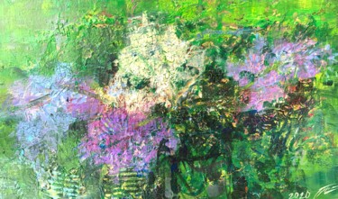 Painting titled "The Lilac" by Stasssi, Original Artwork, Acrylic