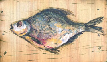 Painting titled "Dried Salted Fish f…" by Stasssi, Original Artwork, Acrylic