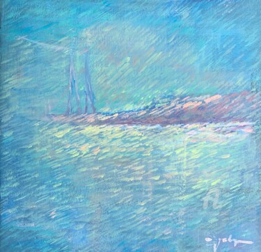 Painting titled "Sunrise on the rive…" by Stasssi, Original Artwork, Acrylic