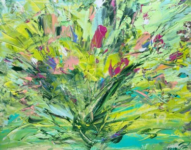 Painting titled "The Spring Flowers" by Stasssi, Original Artwork, Acrylic