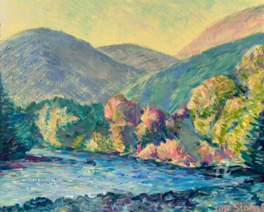 Painting titled "River Mzymta and Ac…" by Stasssi, Original Artwork, Acrylic