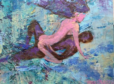 Painting titled "Passions on the blue" by Stasssi, Original Artwork, Acrylic