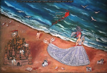 Peinture intitulée "La promenade sur la…" par Olga Stehly, Œuvre d'art originale, Huile