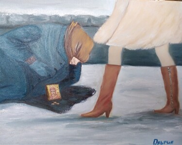 Картина под названием "Равнодушие" - Ольга Степаненко, Подлинное произведение искусства, Масло