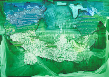 Peinture intitulée "Green Fantasy" par Olga Strogonova, Œuvre d'art originale, Acrylique