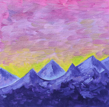 Malerei mit dem Titel "Sunset" von Olga Strogonova, Original-Kunstwerk, Öl