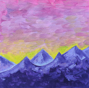 Painting titled "Sunset" by Olga Strogonova, Original Artwork, Oil