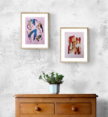 Two collages. Female versatility and the Cycle of life. Collages intitulée "Two collages. Femal…" par Olga Stupina, Œuvre d'art originale, Collages