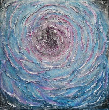 Painting titled "Mandala blue galaxy" by Olga Stupina, Original Artwork, Acrylic