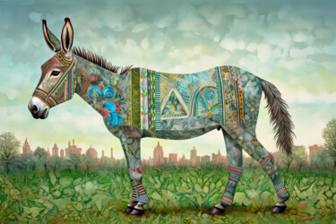 Digitale Kunst getiteld "“Sacred Animals” co…" door Olga Sukhikh (Lolly Shine), Origineel Kunstwerk, AI gegenereerde afbeeld…