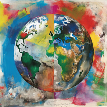 Digitale Kunst getiteld "Changing World. One…" door Olga Sukhikh (Lolly Shine), Origineel Kunstwerk, Digitale afdruk Gemonte…