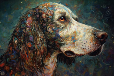 Arts numériques intitulée "Dog. “Sacred Animal…" par Olga Sukhikh (Lolly Shine), Œuvre d'art originale, Impression numérique