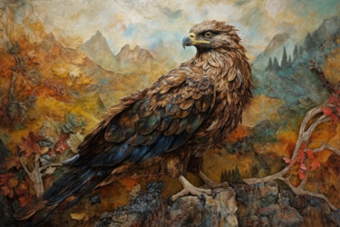 Digitale Kunst mit dem Titel "Eagle. “Sacred Anim…" von Olga Sukhikh (Lolly Shine), Original-Kunstwerk, Digitaldruck
