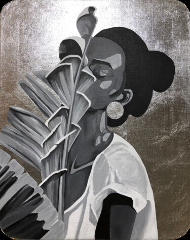 Pintura titulada "Flower girl" por Olga Tiho, Obra de arte original, Acrílico Montado en Bastidor de camilla de madera