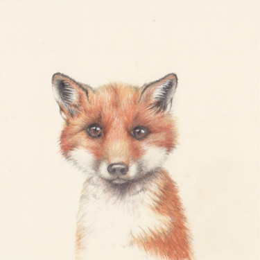 Dessin intitulée "04 Fox" par Olga Trifonova, Œuvre d'art originale, Crayon