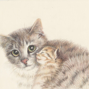Rysunek zatytułowany „017 Mather cat” autorstwa Olga Trifonova, Oryginalna praca, Ołówek