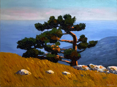 Peinture intitulée "Pine" par Olga Trikolich, Œuvre d'art originale, Huile Monté sur Carton