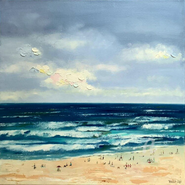 Картина под названием "California Beach" - Olga Trikolich, Подлинное произведение искусства, Масло Установлен на Деревянная…