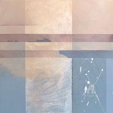 Картина под названием "Clouds I" - Olga Trikolich, Подлинное произведение искусства, Акрил Установлен на Деревянная рама для…