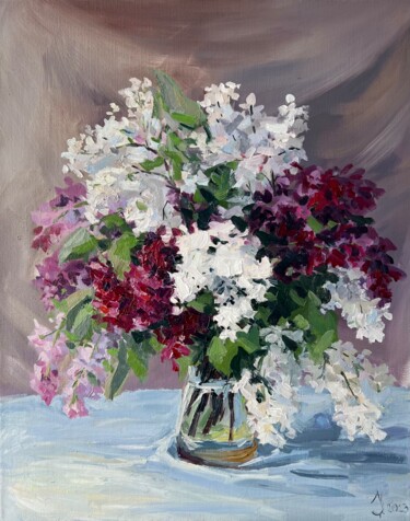 绘画 标题为“Bouquet of Lilacs” 由Olga Ukraintseva, 原创艺术品, 油