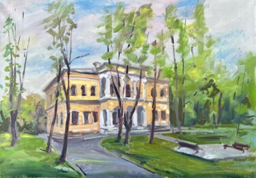 Картина под названием "Old Mansion" - Olga Ukraintseva, Подлинное произведение искусства, Масло Установлен на Деревянная рам…