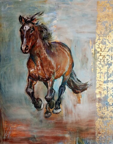 Pintura titulada ""Freedom" Horse Ori…" por Olga Vedyagina, Obra de arte original, Oleo