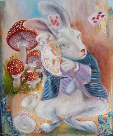 Painting titled "The Alice in Wonder…" by Olga Vedyagina, Original Artwork, Oil