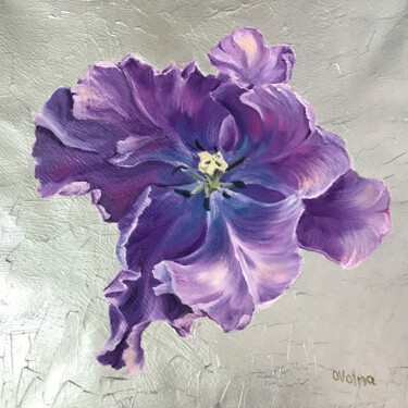 Peinture intitulée "Purple Tulip" par Olga Volna, Œuvre d'art originale, Huile