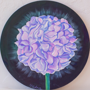 Peinture intitulée "Round purple hyacin…" par Olga Volna, Œuvre d'art originale, Huile