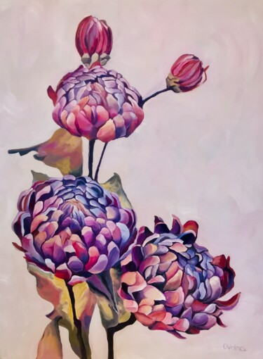 Pittura intitolato "Bouquet lilas" da Olga Volna, Opera d'arte originale, Olio