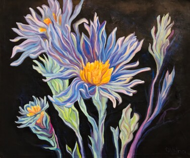 Pintura titulada "Cornflowers" por Olga Volna, Obra de arte original, Oleo