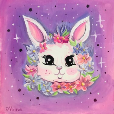 Painting titled "Bunny" by Olga Volna, Original Artwork, Oil