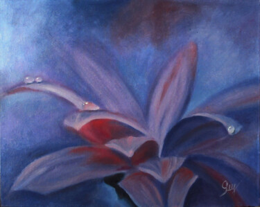 Pintura titulada "A tropical flower." por Olga Yashchenko, Obra de arte original, Oleo Montado en Cartulina