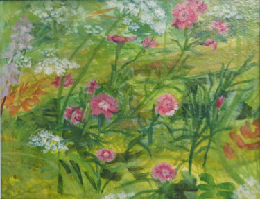 Schilderij getiteld "Wildflowers. Plein-…" door Olga Yashchenko, Origineel Kunstwerk, Olie