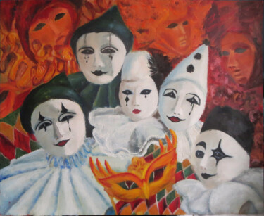 Ζωγραφική με τίτλο "A kaleidoscope of c…" από Olga Yashchenko, Αυθεντικά έργα τέχνης, Λάδι Τοποθετήθηκε στο Χαρτόνι